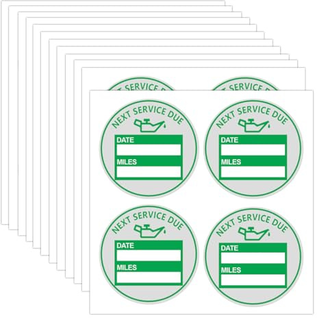 Ölwechsel-Aufkleber, 5,1 cm, grüne Service-Erinnerungs-Etiketten, Fensteraufkleber für Autos, entfernbare transparente Ölaufkleber (200 Stück)