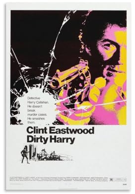 LIANGSHUANG 1970er Jahre Action-Thriller-Filme Dirty Harry Poster Wandkunst Malerei Leinwand Drucke Dekor Poster Kunstwerke 50 x 75 cm