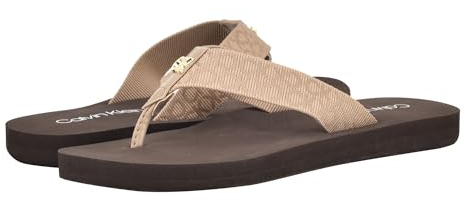 Calvin Klein Damen Caluha Flipflop, Ivory Logo 150, 37 EU