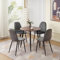 Homcasa Esstisch und Stühle Set 4, 80cm runder hölzerner Esstisch und Samt Essstühle Set von 4, Kleiner Speisesaal Set für Home Kitchen Office Meeting Café (Tisch + 4 Grauen Stühlen)
