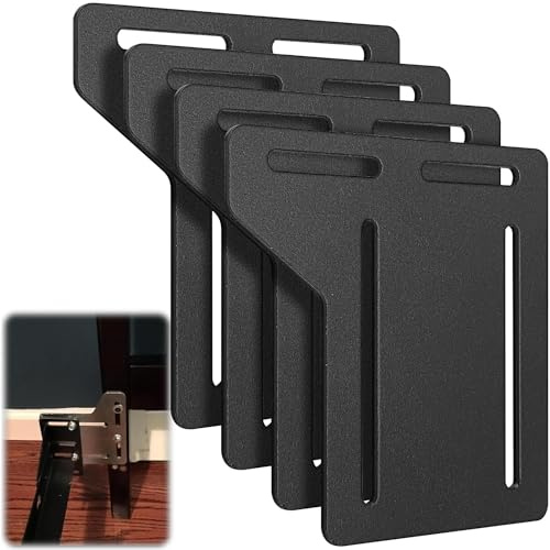 4 x Bed Brackets, Extra Sturdy Headboard Adapters, Bed Frame Adapter Brackets, Queen Bed Modification Plate Conversion Kit for Bed Headboard Frame