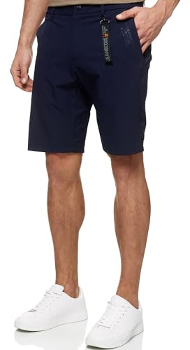 Indicode Herren INGareth Stretch Chino-Shorts mit Tunnelzug und 3 Taschen | Kurze Hose für Männer Navy, XL