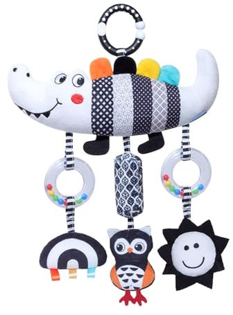Milageto Babybett-Mobile, Babybett, Rasseln, Tiere, Montessori-Kinderwagen-Hängespielzeug, Rasseln für Neugeborene, mobiles Spielzeug für Kinder ab 0 Monaten, Krokodil