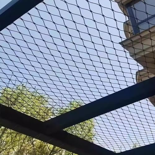 JIwqDY 304 Edelstahl-Seilnetz, Sicherheitsnetze für Geländer 5cm/1,5mm, Langlebiges Hirschzaunnetz, Tiergeflügel-Sperren-Zaun, Gartennetz(1.5x1m/4.92x3.28ft)