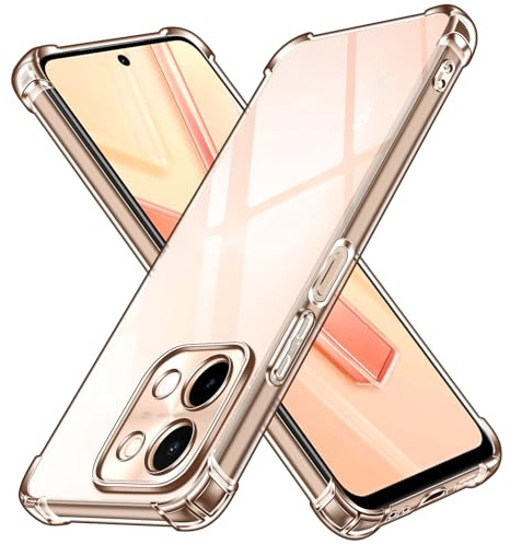 ivoler Klar Silikon Hülle für vivo Y28 mit Stoßfest Schutzecken, Dünne Weiche Transparent Schutzhülle Flexible TPU Durchsichtige Handyhülle Kratzfest Case Cover