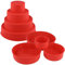 HEIHAK 8 PCS Red Silicone Cake Tins, 4 Sizes Round Cake Trays, Non-Stick Silicone Baking Trays for Cake Baking Making 10 15 20 25 cm
