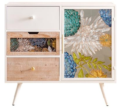 Vorratsschränke Buffetschrank mit Stauraum, bemalter Spind im Vintage-Stil, multifunktionaler Konsolentisch, Credenza-Akzentschrank for Eingangsbereich, Wohnzimmer, Esszimmer Lagerschränke/Vorratsschr