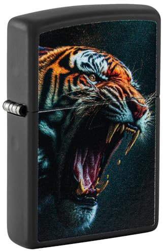 Zippo Tiger Roar Design Schwarz Matt Taschenfeuerzeug