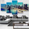 FatAco 5 Paneele Leinwand mit Rahmen Brooklyn-Brücke Bild Kunstdruck Leinwand Gemälde Wandmalerei Home Office Wohnzimmer Schlafzimmer Dekoration Ready to Hang