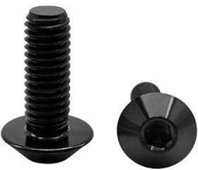 RISON-Titanium Lot de 2 Boulons en Titane M5x0.8x20mm, Vis à Tête Bombée Porte-bouteille d'eau Vis de Porte-bidon de Bicyclette Vélo, Boulons de Carénage Vis de carrosserie de Moto
