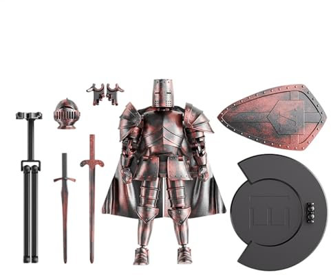 Action Figure - Cavaliere in Arrmor | Cavaliere medievale multi-snodato | Modello a corpo intero Cavaliere medievale | Statua flessibile Cavaliere mobile Figura con testa rotante a 360 gradi per