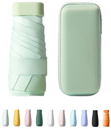 Yanrunce Mini-Regenschirm, Mit Aufbewahrungsbo UV-Schutz Sonnenschirm Mini 6 Knochenschirm, Regenschirm Sturmfest für Erwachsene Kinder, Ultra-Portable Design for On-the-Go