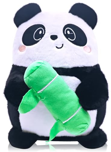 HOXSNII Panda Plüschkissen, 40CM Panda Plüsch Kuscheltier Plüschkissen Spielzeug Plüschtier Puppe lüsch Tierspielzeug Stofftier Spielzeug Bequeme Sofakissen Plush Toy Kopfkissen Geschenk für Kinder