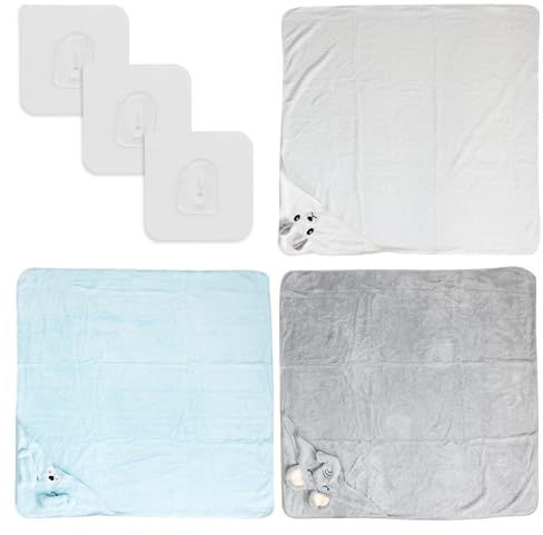 LTISHABILTD 3 pièces Serviette de Bain à Capuche pour bébé, 80 x 80 cm, Serviette de Bain à Capuche, pour Enfants, Nourrissons, Nouveau-nés (Ours, Eléphant, Chien)