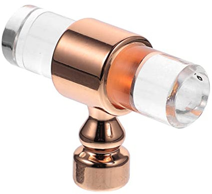 SOESFOUFU Förmiger Möbelgriff Acryl Einloch Schrankgriff Transparent Rosegold Kommodenknauf Küchenschrank Griff Ziehgriff Für Schranktüren Wohnzimmer