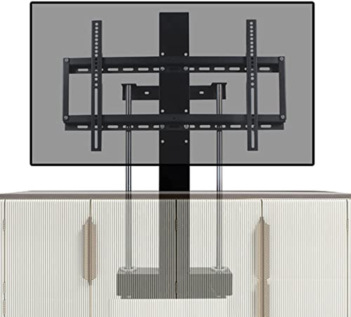 Motorized Tv Mount, Floor Stand, Tv Lift Mechanism With Remote Control And Switch Control, TV Stand Fits 37-75 Inch TVs, Can Be Hidden In A Cabinet (Black)