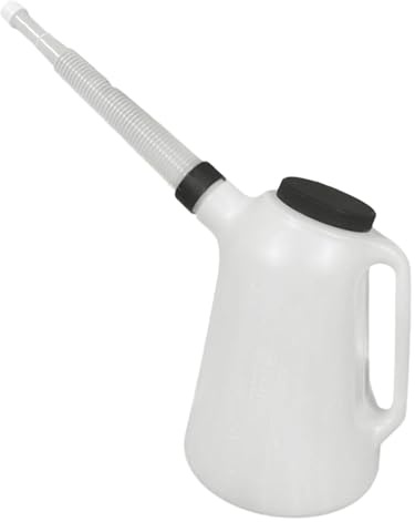 AsrMyjcx Pichet à Huile Bec Long Récipient de Mesure Huile Bidon Moteur Bec Verseur Poignée de Transport Couvercle Antipoussière Pratique Convient Atelier, 5l