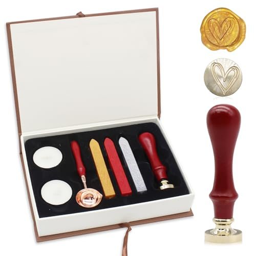 Tbintul 7-teiliges Set Siegelwachs Stempel Kit,Siegelstempel,Wachssiegel Stempel für Karte Umschlag Hochzeitseinladung