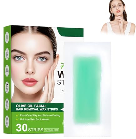 Bandes De Cire épilation Visage 30 PCS, épilation à L'huile D'olive, Bandes De Cire Froide Visage, Sourcils Et Levre, Epilation Longue Durée, Naturellement Doux