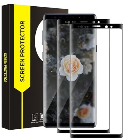 Cable Leader 2 Pièces Verre Trempé pour Samsung Galaxy Note 9, Dureté 9H Protection Écran, Anti Rayures, Bubble Free, Bord noirs incurvés 3D, Tactile Sensible, HD Ultra Claire Note 9 Vitre Protection