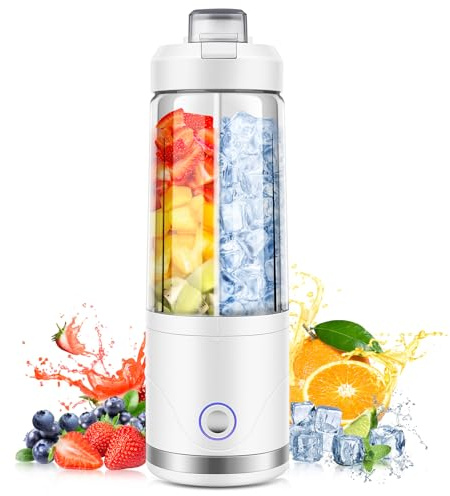 650ml Portable Blender Powerful Mini Blender for Smoothies & Protein Shakes | Cordless, Leakproof Lid & Sip Spout, USB-C Rechargeable, 6 Blades Crush Ice & Frozen Fruit, for Home, Gym, Travel, White