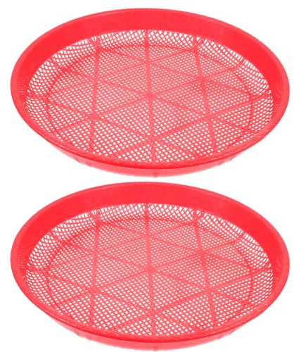 DIYEAH Setaccio Rotondo in Plastica Riutilizzabile per Riso e Fagioli 2 Pezzi Maglia Fine per Essiccatori Alimenti Uso Quotidiano in Cucina