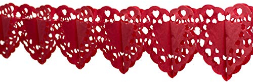 Creativery 4 Meter Papiergirlande Herzen (weinrot/Bordeaux 270) // Papier Girlande Deko Hängedeko Raumdeko Geburtstag Party Fest Feier