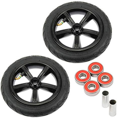 2 Stück Big Wheel 200mm / 205mm Scooter Air Luft Reifen-Set inklusive Kugellager + Spacer - Ersatz-Rollen