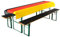 Brandsseller Auflagenset für Bierzeltgarnituren 3-teilig 2 Bankauflagen gepolstert 220x25 cm und 1 Tischdecke 240x90 cm für alle gängigen Festzeltgarnituren Bierbankauflagen Outdoor - WM Schwarz