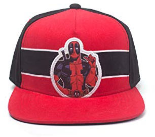 MARVEL COMICS Unisex Deadpool Stripe Badge Snapback Baseball Cap Mehrfarbig (Sb858761ded) Baseballkappe, Rot (Rot/Rot), Einheitsgröße