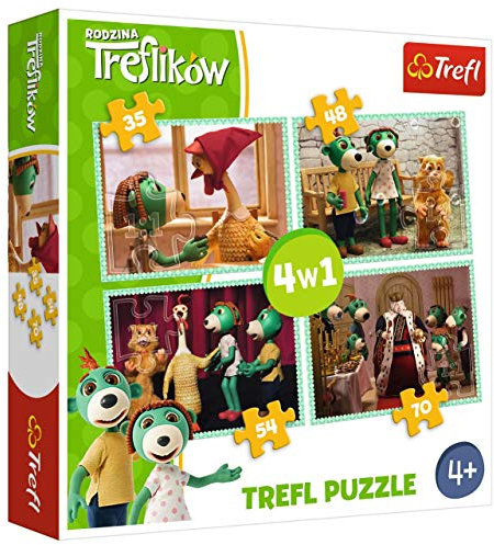 Puzzle 4w1 Rodzina Treflików Nowi przyjaciele