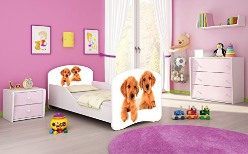 ACMA I Lit Enfant Bébé TIROIR Matelas sommier Gratuite Meubles pour Enfants (39 Chiot, 180 x 80 cm)