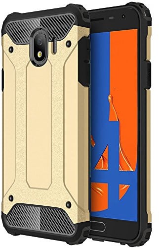 TECHGEAR Galaxy J4 2018 Case - [Tough Armoured] ShockProof Dual-Layer Protective Heavy Duty Tough Cover Compatible with Samsung Galaxy J4 2018 - (Gold)