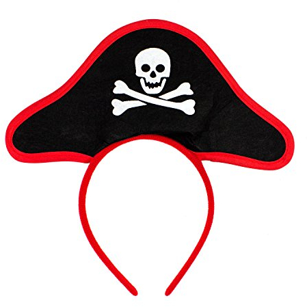 Oblique Unique® Haarreifen Piraten Hut für Piratenkostüm Fasching Karneval Motto Party Accessoire