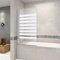 Badewannenaufsatz 80x140cm Duschabtrennung Duschwand für Badewanne 6mm Satiniert Nano Sicherheitsglas Querstreifen Links