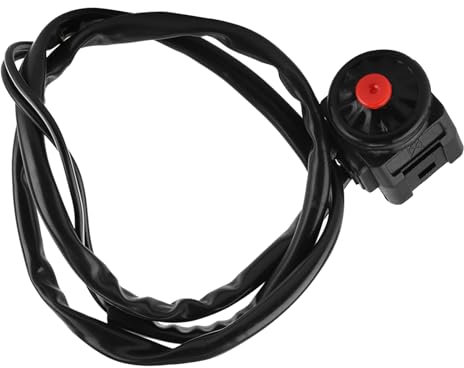 Akozon Botón de Cuerno de Moto, Interruptor de Cuerno Universal para Motocicleta, Botón de Parada para Manillar de 22mm, Fácil Instalación, Accesorio Compatible con la Mayoría de Motocicletas