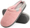 LongBay Damen Hausschuhe mit Memory Foam rutschfeste bequeme Slip-On Pantoffeln Rosa,38-39 EU