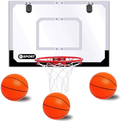 NZQXJXZ Extra Große Basketballkorb Set für Kinder, Basketballkorb Indoor Wandmontage für Zimmer mit Bällen, Basketball Spielzeug Geschenk, Perfekt für Jungen Mädchen Teens Erwachsene