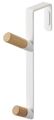 yamazaki 5171 TOWER Over~The~Door Hanger, white, Steel/Wood, 1.5 x 10 x 18 cm