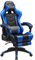 SONGMICS Fauteuil Gamer, Chaise Gaming, Siège de Bureau Ergonomique, Repose-Pieds télescopique, Dossier réglable de 90° à 135°, accoudoirs synchronisés, Charge 150 kg, Noir et Bleu RCG026B01