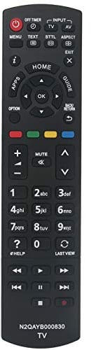 VINABTY N2QAYB000830 Telecomando sostitutivo compatibile con Panasonic Viere TV TX-L32EW6 TX-L39EW6 TX-L39EW6K TX-L42EW6 TX-L42EW6K
