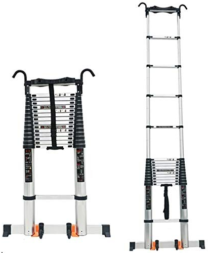 Teleskopleiter Ausziehleiter Hohe Teleskopleitern mit Haken, 8m / 7m / 6m / 5m / 4m / 3m / 2m / 1m Hoch Ausziehbare Leiter, Home Loft Büro Teleskopleitern, Laden Sie 150kg (Size : 7.1m/23ft)