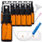 HandsUnity 10ml-12 piezas Botella de Vidrio Pulverizador - Farmacia Ámbar Botella de Vidrio Conjunto con Atomizador Negro Botella de Vidrio Pulverizador de Vidrio Marrón incluyendo 29 Accesorios