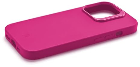cellularline - Sensation+ für iPhone 15 - Weiche Silikon-Schutzhülle ohne Grip-Effekt - Geschützte Kanten, Tasten, Kamera und Anschlüsse - Rosa
