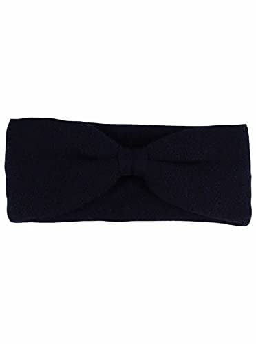 Zwillingsherz Stirnband aus 100% Kaschmir - Hochwertiges Kopfband im Uni Design für Damen Frauen Mädchen - Wolle - Haarband – warm und weich perfekt für Frühjahr Herbst Winter - navy