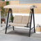 AECOJOY 2-Sitzer Outdoor Terrasse Schaukelstuhl, Baldachin Schaukel mit abnehmbaren Kissen & verstellbarem Baldachin & Stahlrahmen für Garten, Veranda, Balkon, Hinterhof, Beige
