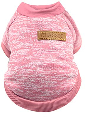 Tonsee Accessoire Hundejacken für den Winter Winddicht Wasserdichter Haustier-Hundewelpen-klassischer Pullover-Fleece-Pullover-Kleidung-Warmer Pullover-Winter Rollkragenpullover Für Hunde (Pink, XS)