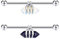 Longbeauty 14G Industrial Piercing Schmuck Edelstahl Barbell 38mm Lange Bar mit Opal/Stein Knorpelohrring Helix Barbell für Damen Herren, 2 Pcs, Weiß/Blau