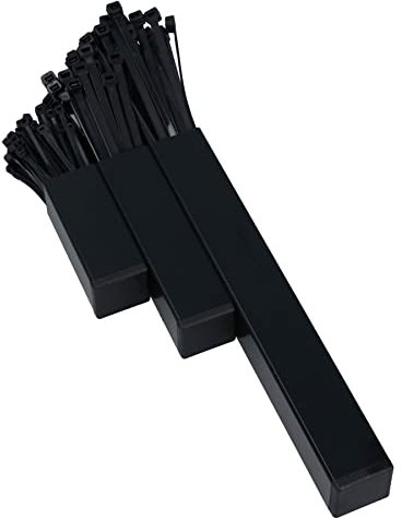 AB Tools Black Cable Tie Holder Storage Rack with Magnetic Fixings + 200 Cable Ties