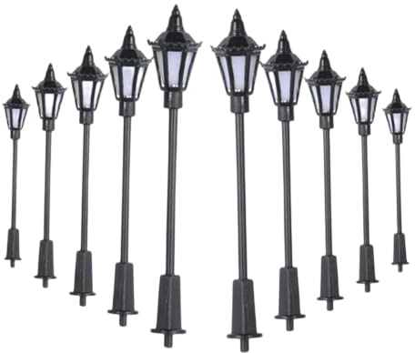 RANRAO 50 Stück Modell Bahn Lampe, Mini Laternenpfahl, Modelleisenbahn Zug Hof Lampe Straßenlaterne Beleuchtung Lampe, H0 TT LED Leuchte Minigarten Dekor für Eisenbahn Puppenhaus Mikro Landschaft